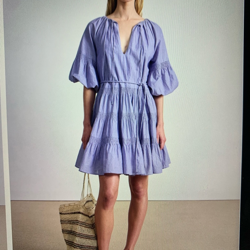 Apiece Apart Cefalu Puff Sleeve Mini Dress in English Manor